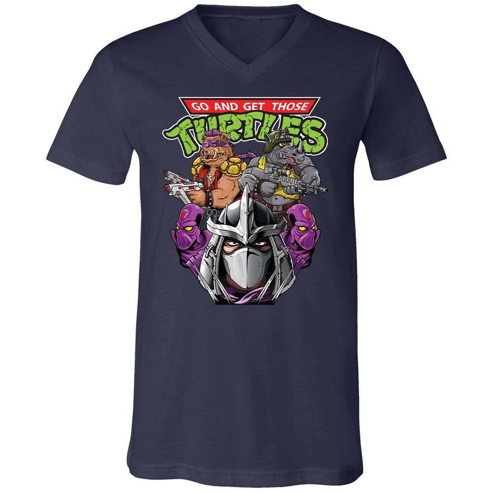 Unisex V-Neck T-Shirt - 73V5KE4S - Navy - 2