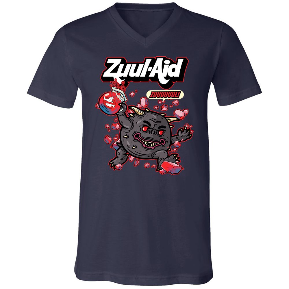 Unisex V-Neck T-Shirt - 5APV7HMY - Navy - 2