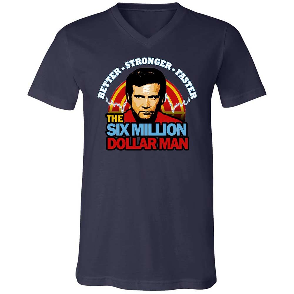 Unisex V-Neck T-Shirt - QSMJH3KN - Navy - 2
