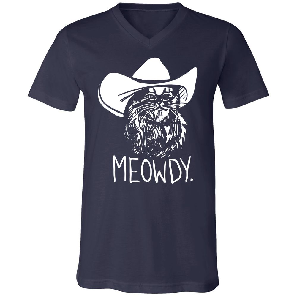 Unisex V-Neck T-Shirt - T9XRHC85 - Navy - 2