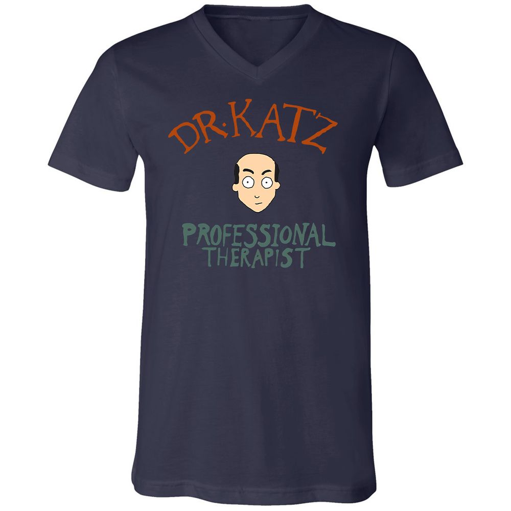 Unisex V-Neck T-Shirt - FSL9F9YQ - Navy - 2