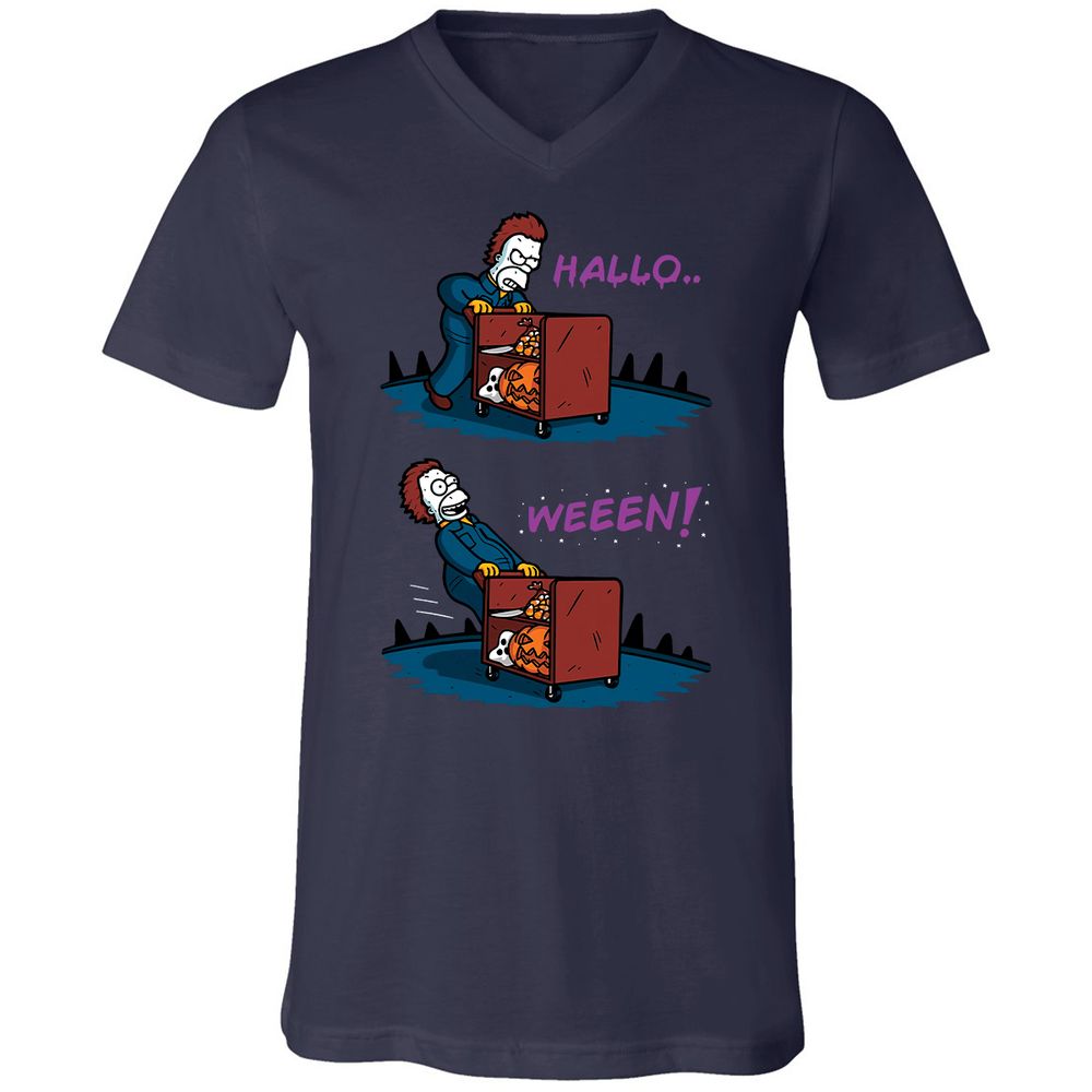Unisex V-Neck T-Shirt - MMVAQEWT - Navy - 2