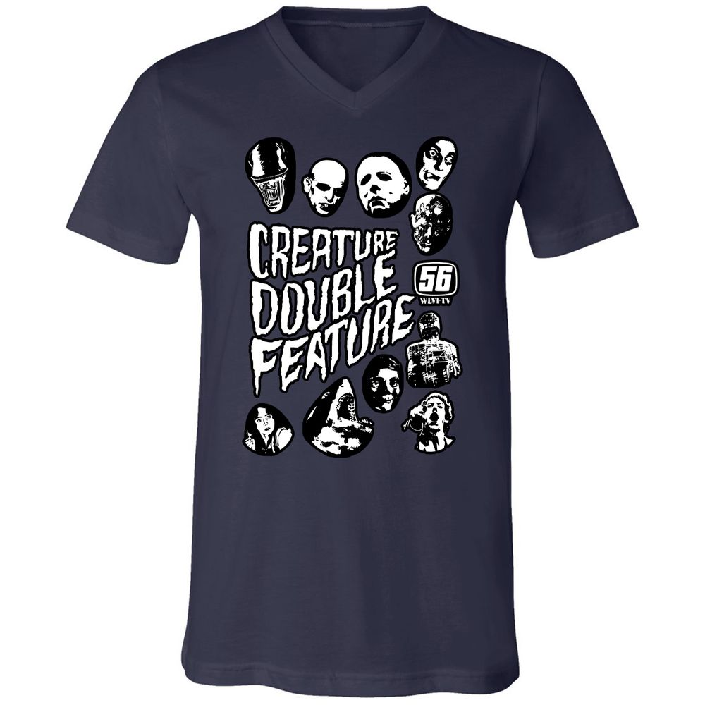 Unisex V-Neck T-Shirt - 7D4TRMYL - Navy - 2