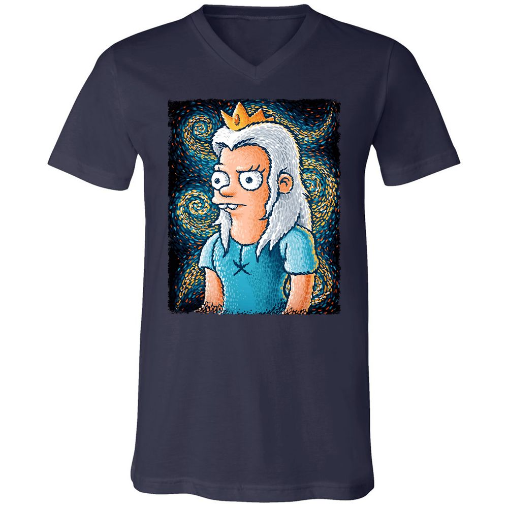 Unisex V-Neck T-Shirt - 9LHX6FQ6 - Navy - 2