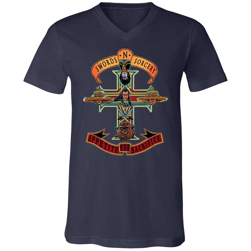 Unisex V-Neck T-Shirt - CNTNJ7CA - Navy - 2