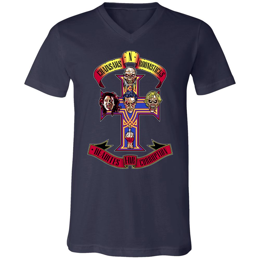 Unisex V-Neck T-Shirt - QQ23437K - Navy - 2