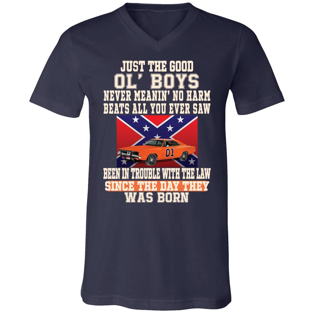 Unisex V-Neck T-Shirt - 9FG51MZV - Navy - 2