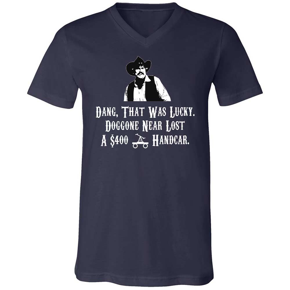 Unisex V-Neck T-Shirt - KBSZ9NKJ - Navy - 2