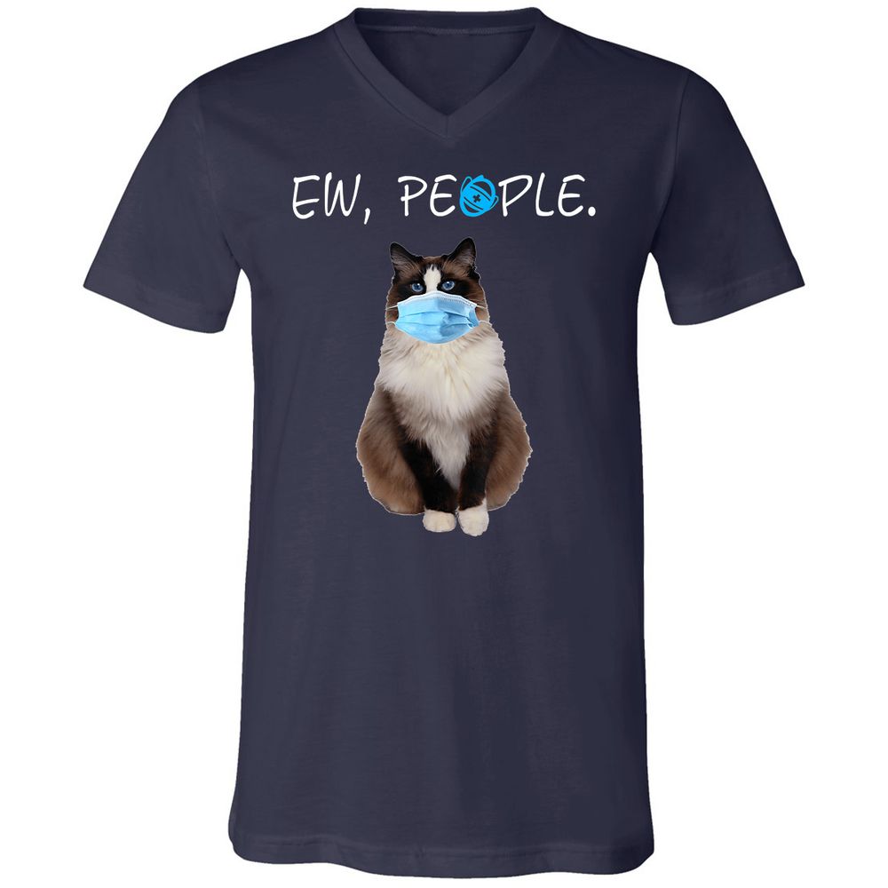 Unisex V-Neck T-Shirt - R6KT45V3 - Navy - 2