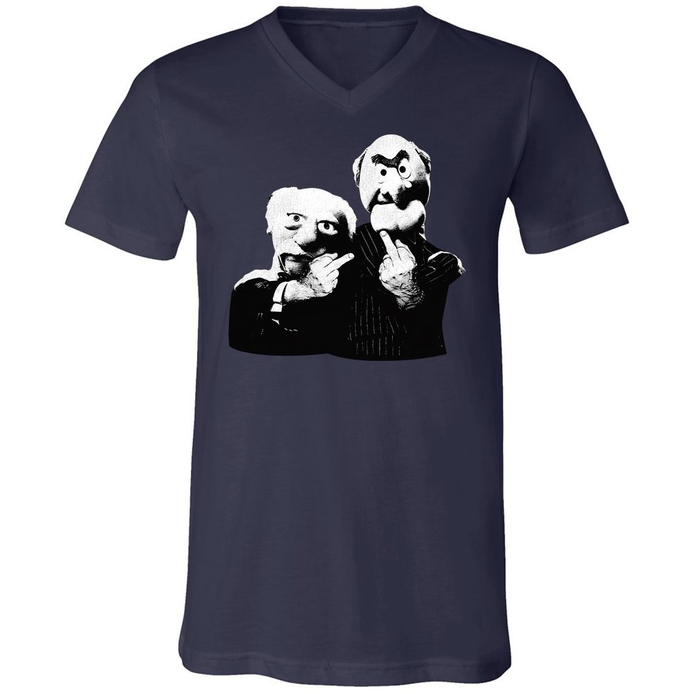 Statler and Waldorf Middle Finger - Navy - 2