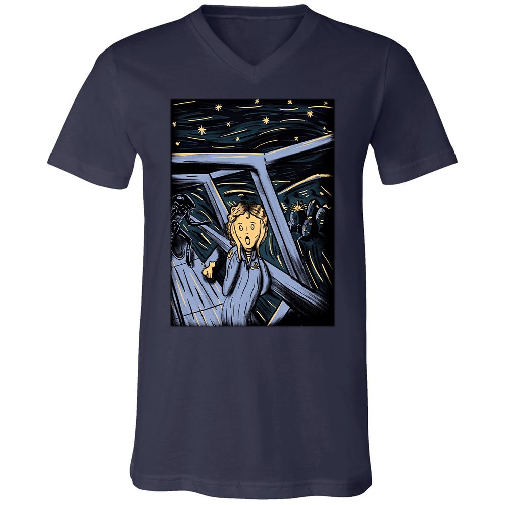 Unisex V-Neck T-Shirt - QLRJ3JAR - Navy - 2
