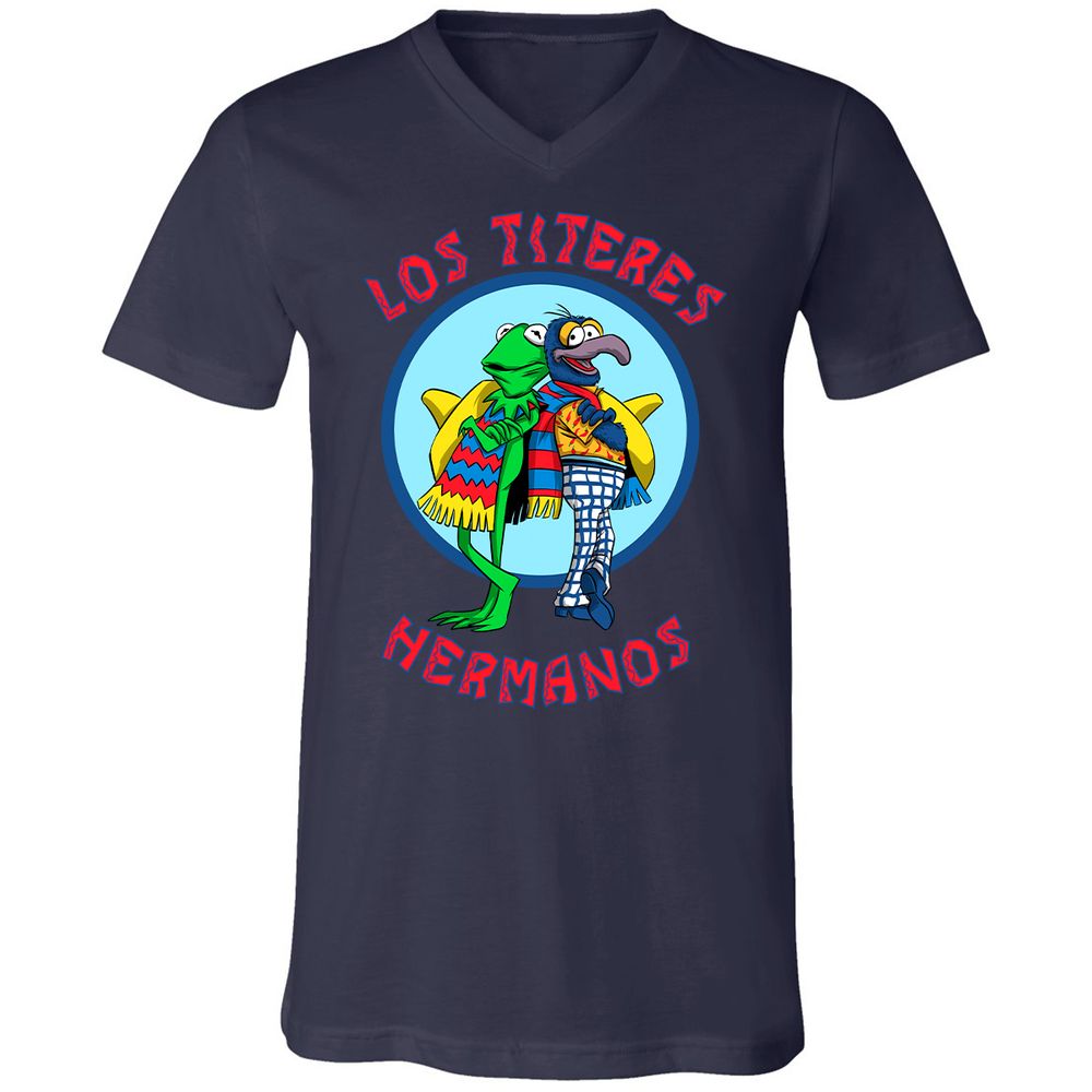 Unisex V-Neck T-Shirt - E2VS5W9B - Navy - 2