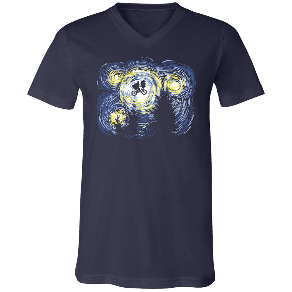 Unisex V-Neck T-Shirt - KNPXQMZB - Navy - 2