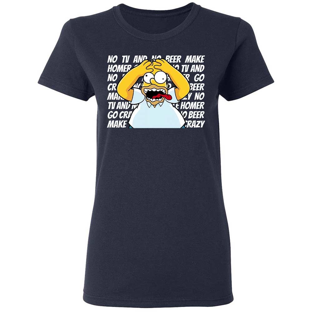 No TV and No Beer Make Homer Go Crazy - Navy - 2