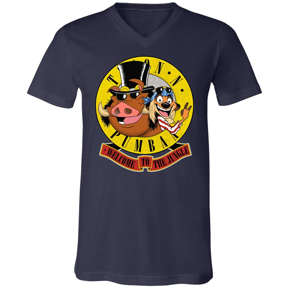 Unisex V-Neck T-Shirt - Black - Navy - 2