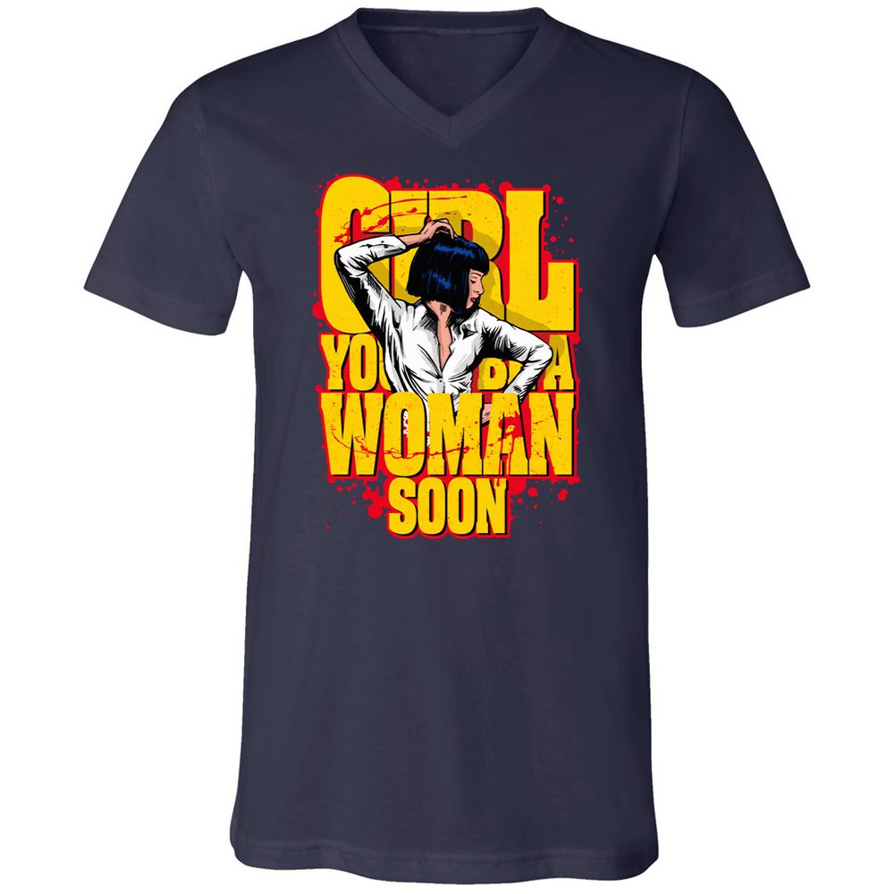 Unisex V-Neck T-Shirt - SUD4LK2M - Navy - 2