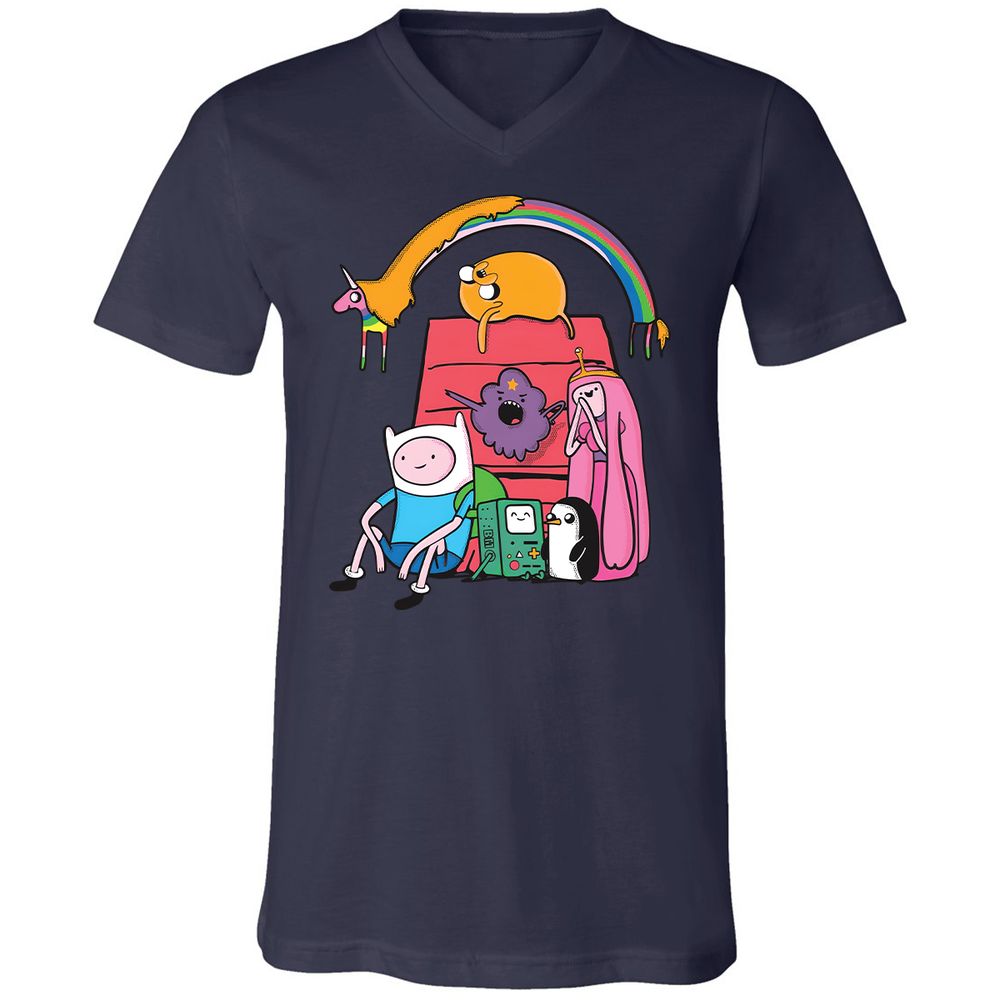 Unisex V-Neck T-Shirt - 4LPXVRDQ - Navy - 2