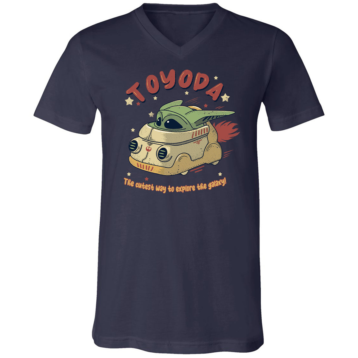 Unisex V-Neck T-Shirt - NYPMNUGJ - Navy - 2