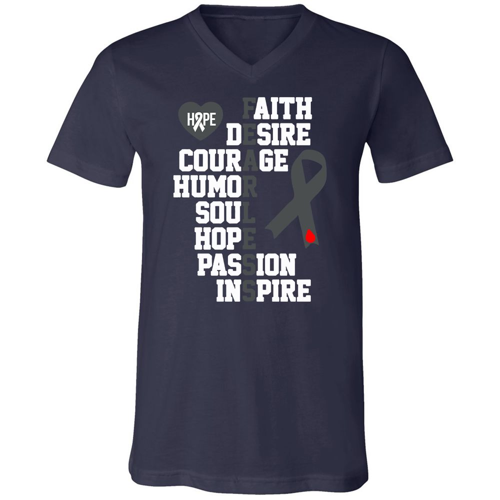 Unisex V-Neck T-Shirt - 6TN3R8AU - Navy - 2