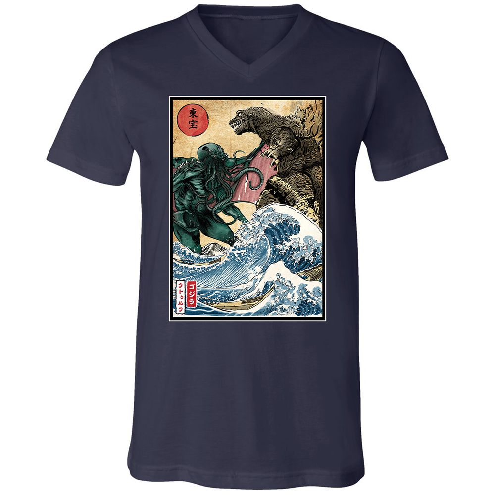 Unisex V-Neck T-Shirt - F1AY3XDG - Navy - 2