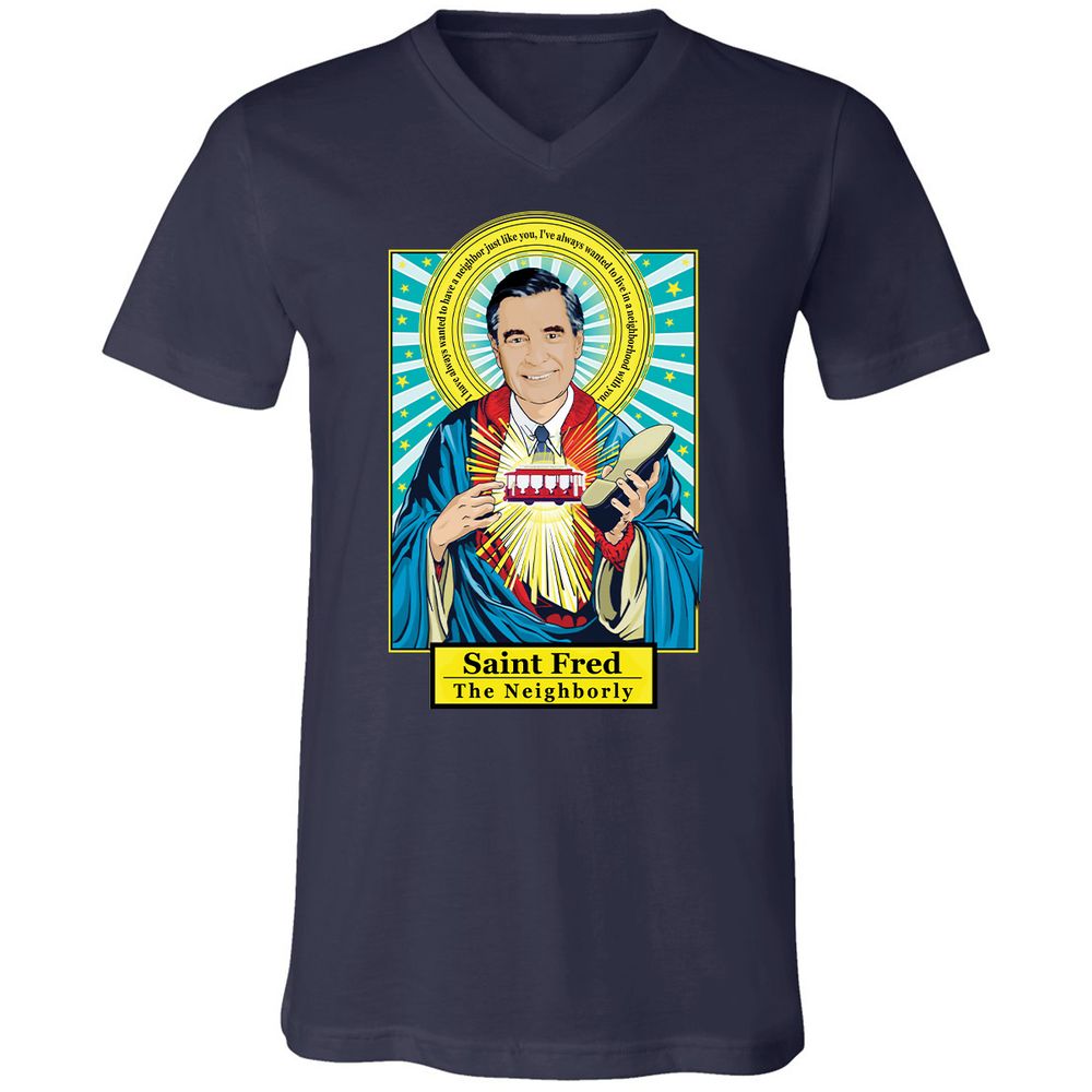 Unisex V-Neck T-Shirt - LCTVDF6Y - Navy - 2