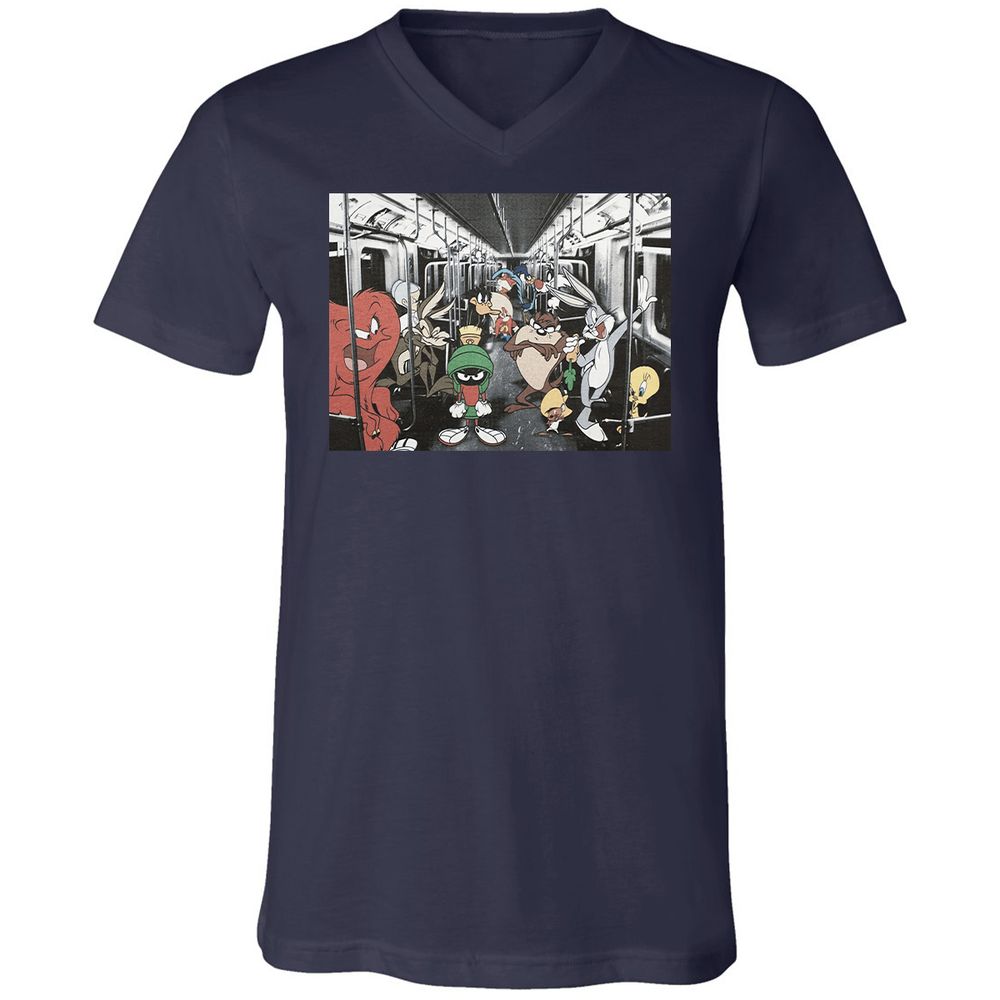 Unisex V-Neck T-Shirt - 2E9CCWFK - Navy - 2