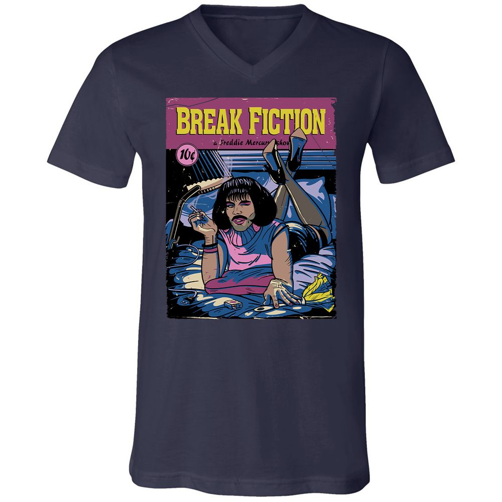 Unisex V-Neck T-Shirt - BZ3BBP7F - Navy - 2