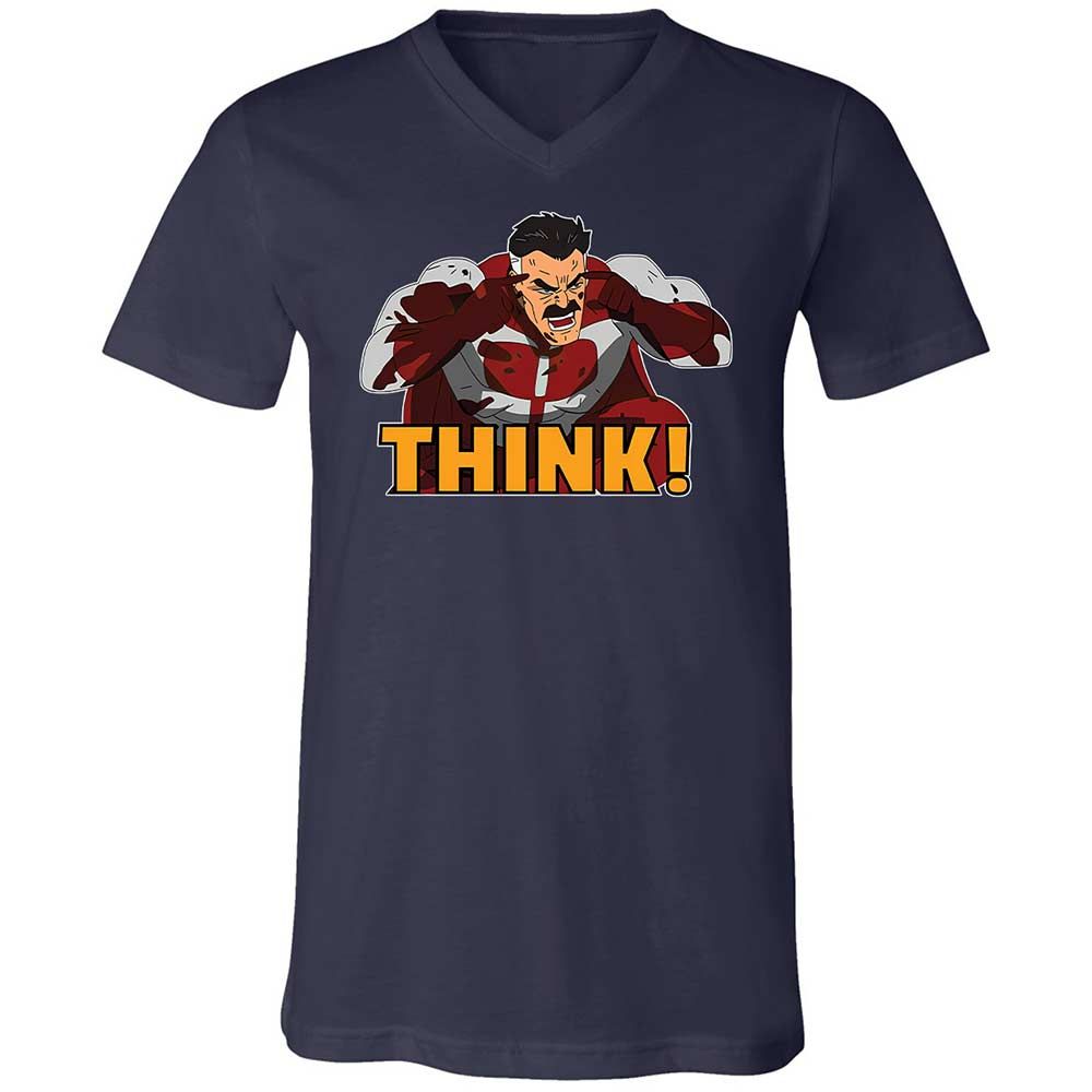 Unisex V-Neck T-Shirt - R68FZMJJ - Navy - 2