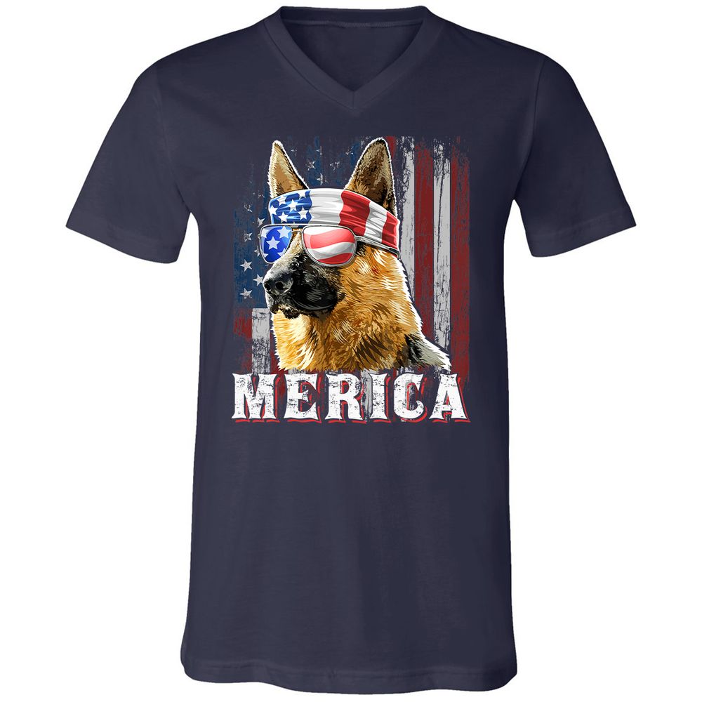 Unisex V-Neck T-Shirt - Q5F2LQ4F - Navy - 2