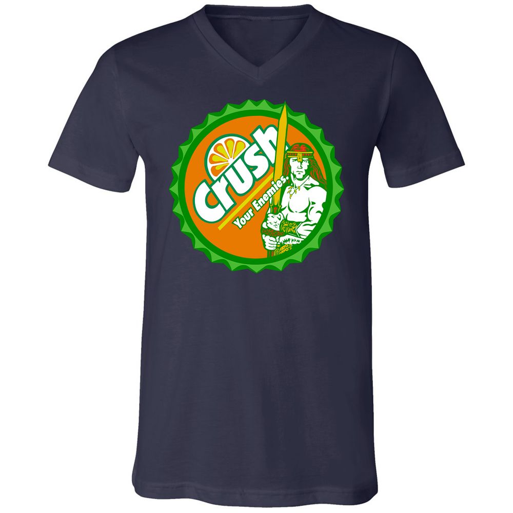 Unisex V-Neck T-Shirt - TCQM6E5P - Navy - 2