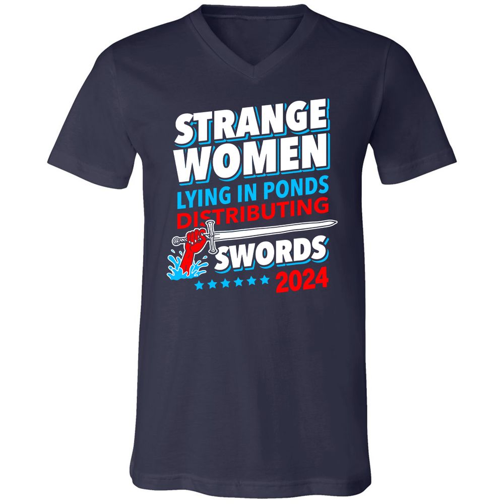 Unisex V-Neck T-Shirt - NBRBET69 - Navy - 2