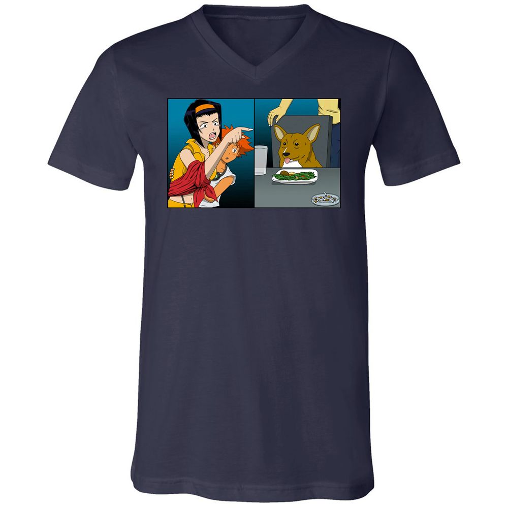 Unisex V-Neck T-Shirt - XVKXJB5G - Navy - 2