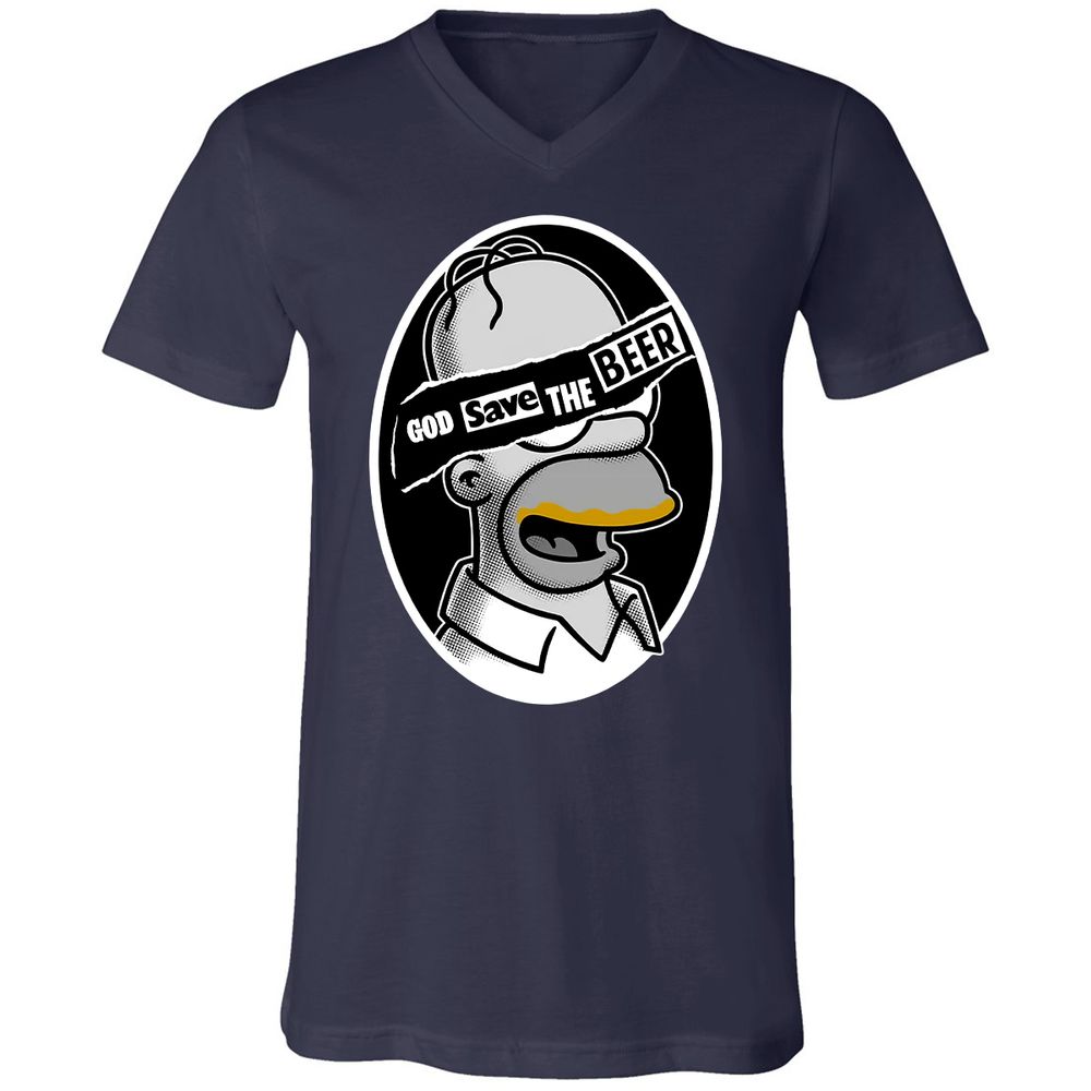 Unisex V-Neck T-Shirt - LUZ5T3XA - Navy - 2