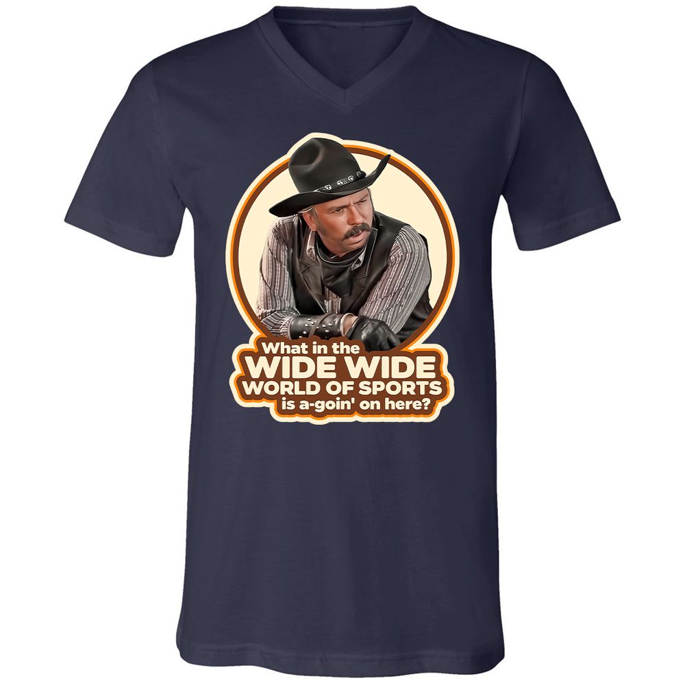 Unisex V-Neck T-Shirt - 35YS9WUT - Navy - 2