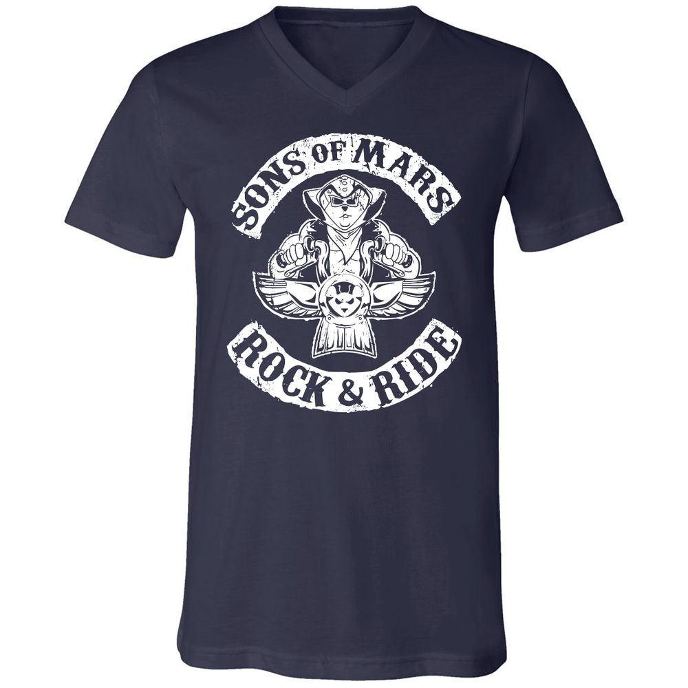 Unisex V-Neck T-Shirt - ZUHNMGB4 - Navy - 2