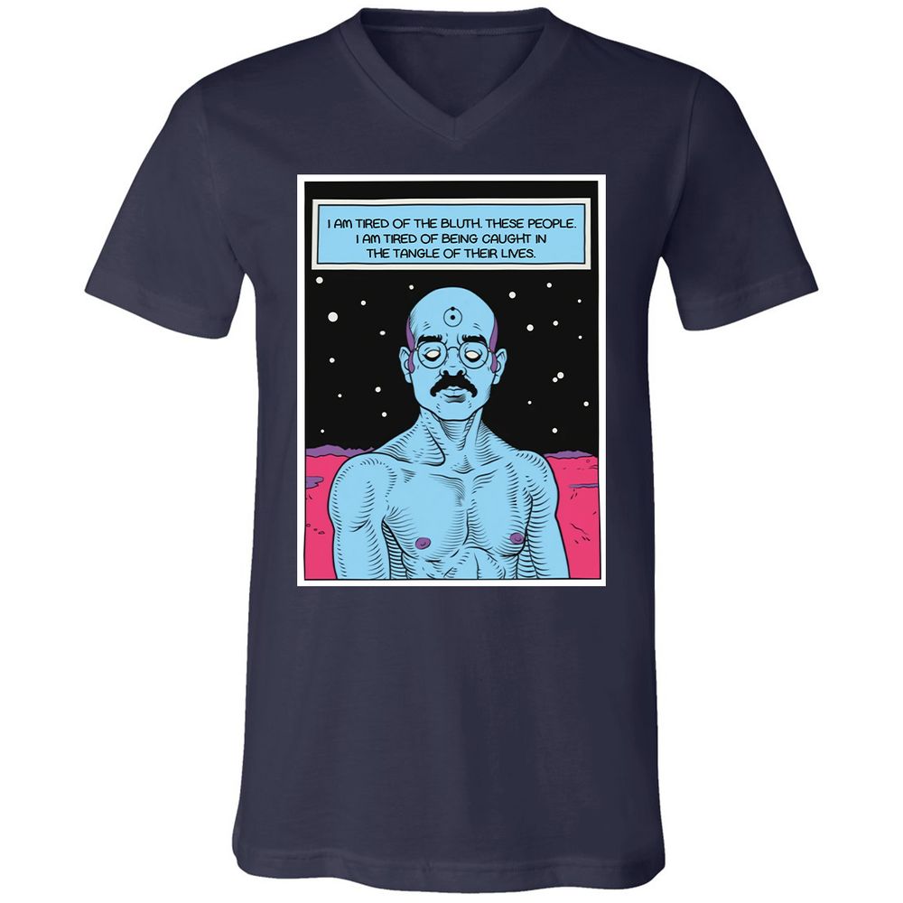 Unisex V-Neck T-Shirt - WZRZQ642 - Navy - 2