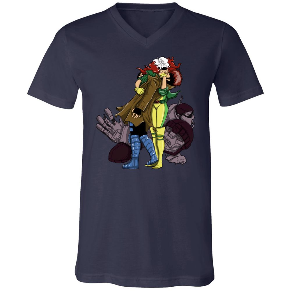 Unisex V-Neck T-Shirt - EYWFP9R9 - Navy - 2