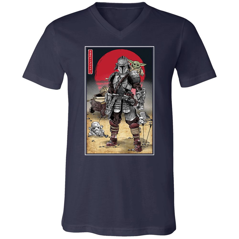 Unisex V-Neck T-Shirt - KEJKCCFN - Navy - 2