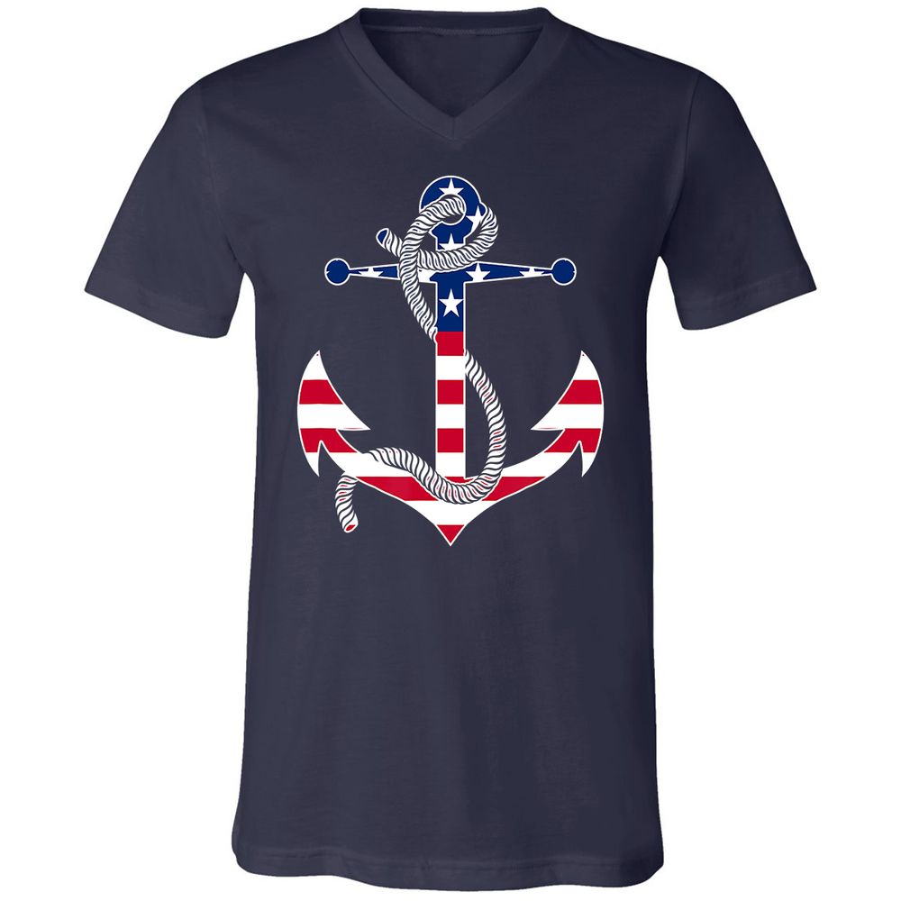 Unisex V-Neck T-Shirt - 828YVZWA - Navy - 2