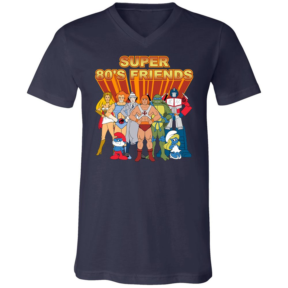 Unisex V-Neck T-Shirt - LXBDKXS9 - Navy - 2