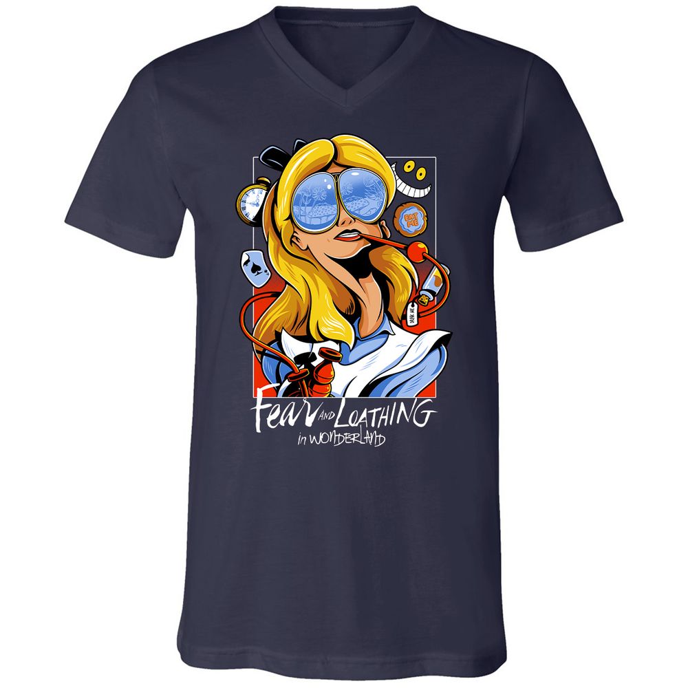 Unisex V-Neck T-Shirt - P7K7CRL8 - Navy - 2