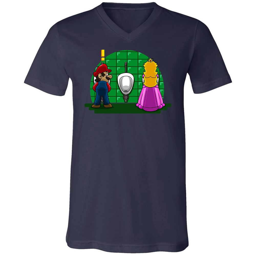 Unisex V-Neck T-Shirt - SSHLUPAG - Navy - 2