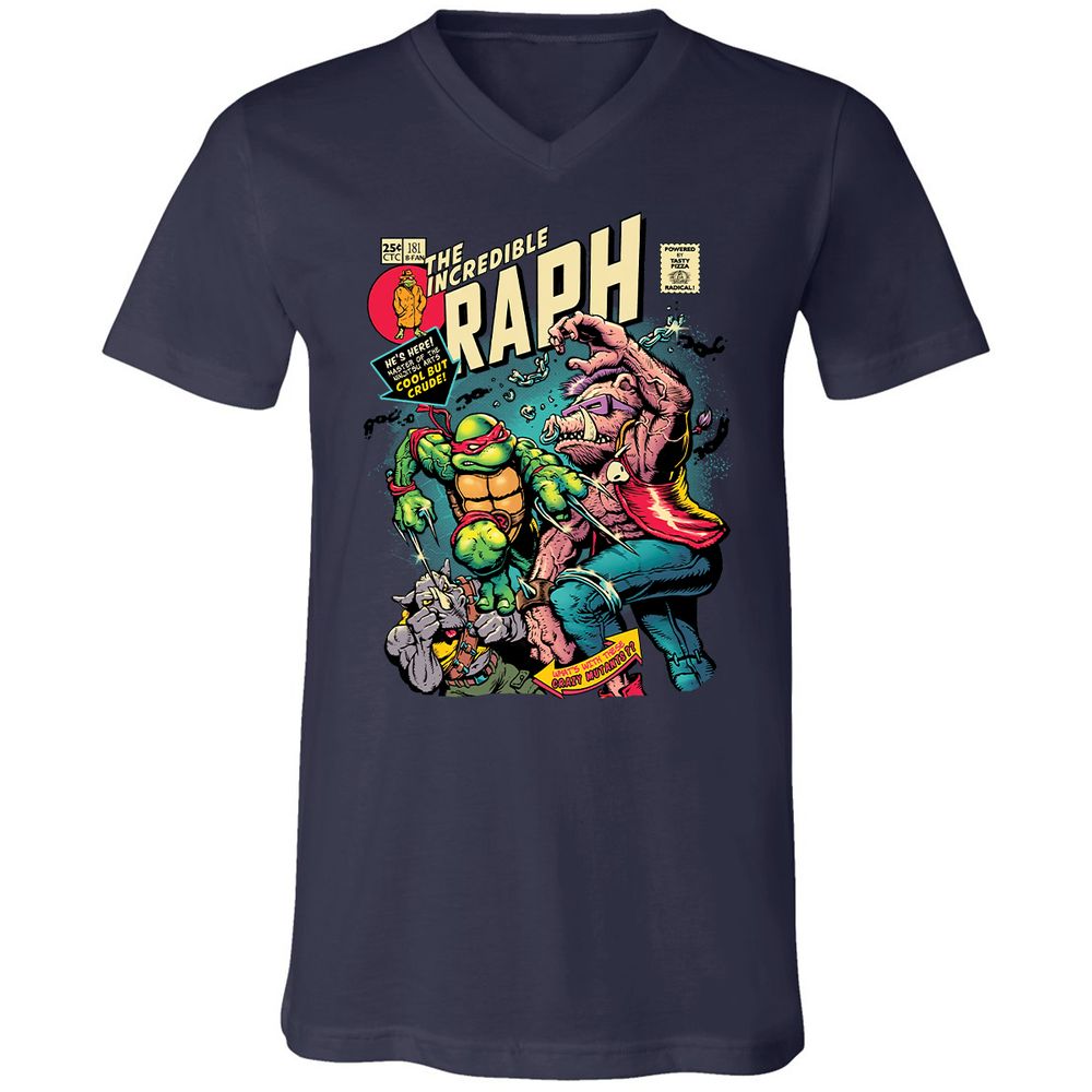 Unisex V-Neck T-Shirt - WL8DG6DW - Navy - 2