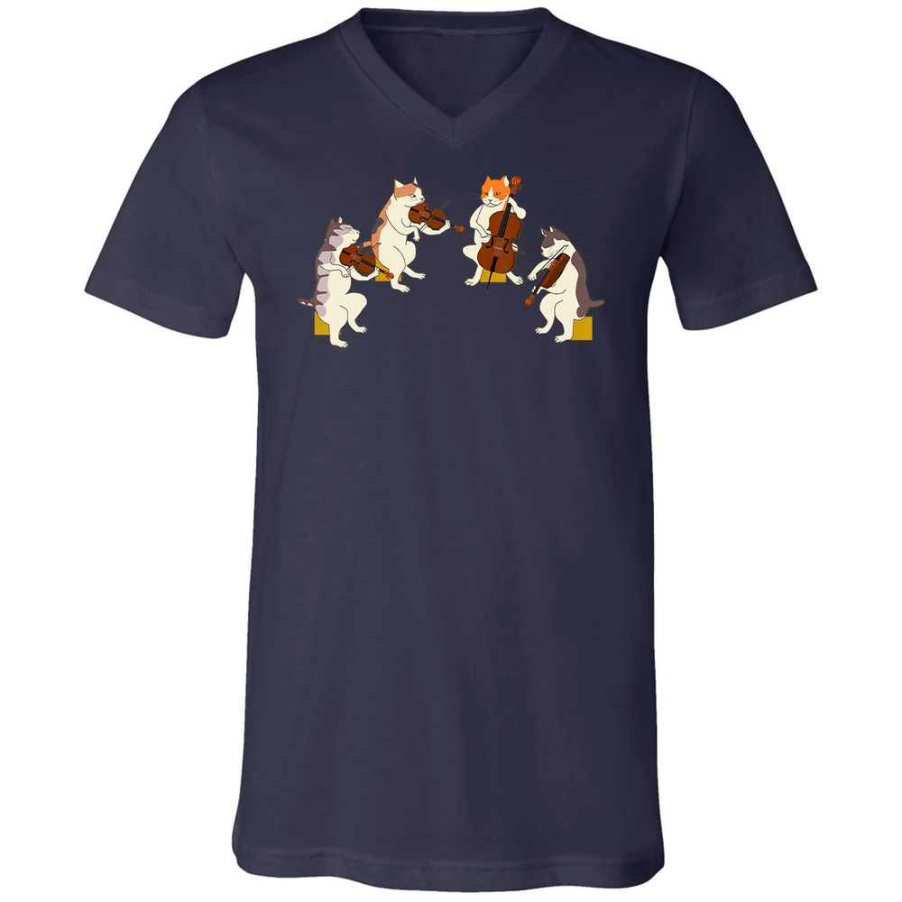 Unisex V-Neck T-Shirt - 9C3L1XJ8 - Navy - 2