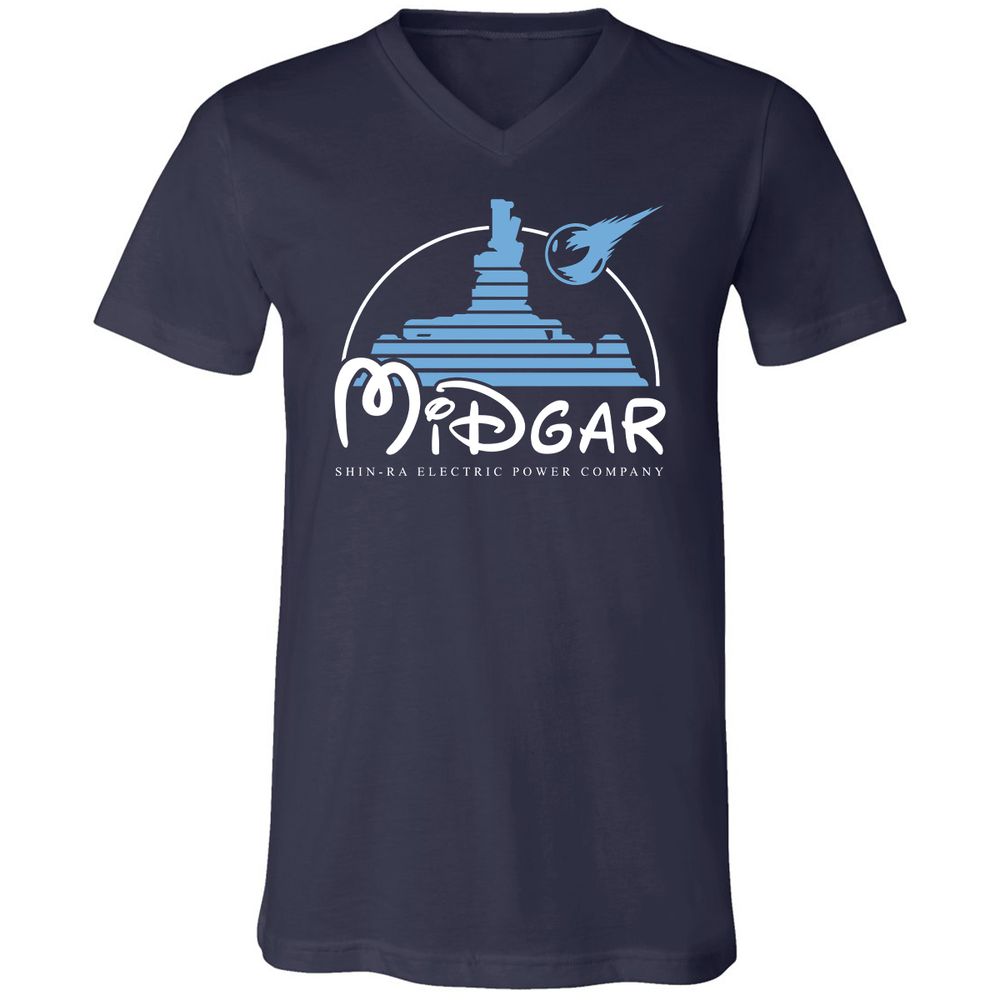 Unisex V-Neck T-Shirt - QW8YAVFE - Navy - 2