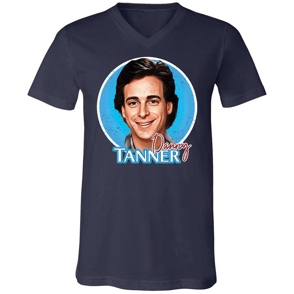 Unisex V-Neck T-Shirt - 9XG6WXZQ - Navy - 2