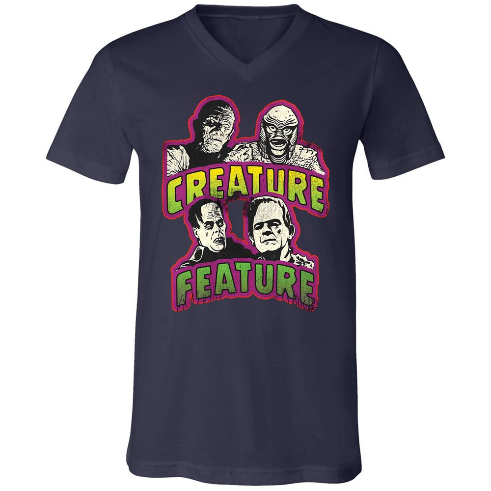 Unisex V-Neck T-Shirt - E3QD1JTW - Navy - 2