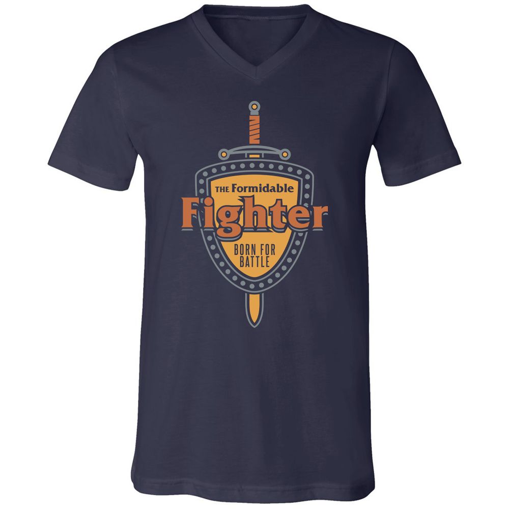 Unisex V-Neck T-Shirt - 4SHRYTE9 - Navy - 2