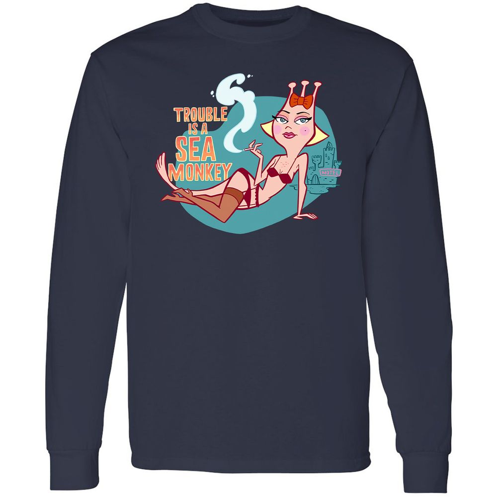 Long Sleeve T-Shirt - FBPC91QM - Navy - 2