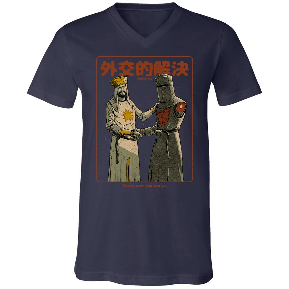 Unisex V-Neck T-Shirt - JYQ3AGJL - Navy - 2